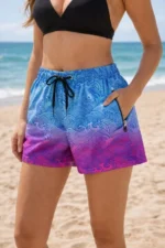 Deniz Şortu Fermuarlı Cepli File Astarlı Hızlı Kuruyan Premium - Çok Renkli