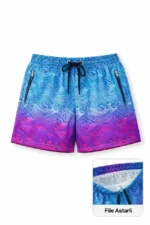 Deniz Şortu Fermuarlı Cepli File Astarlı Hızlı Kuruyan Premium - Çok Renkli - Görsel 2