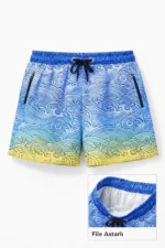 Deniz Şortu Fermuarlı Cepli File Astarlı Hızlı Kuruyan Premium - Çok Renkli - Görsel 2