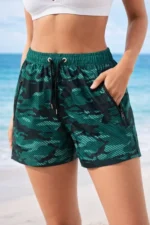 Deniz Şortu Fermuarlı Cepli File Astarlı Hızlı Kuruyan Premium - Su Yeşili