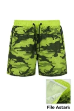 Deniz Şortu Fermuarlı Cepli File Astarlı Hızlı Kuruyan Premium - Neon Yeşili - Görsel 2