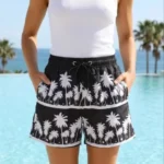 Deniz Şortu Fermuarlı Cepli File Astarlı Hızlı Kuruyan Premium - Siyah