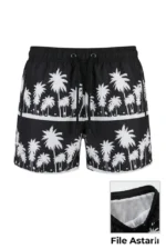 Deniz Şortu Fermuarlı Cepli File Astarlı Hızlı Kuruyan Premium - Siyah - Görsel 2