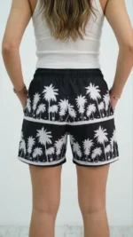 Deniz Şortu Fermuarlı Cepli File Astarlı Hızlı Kuruyan Premium - Siyah - Görsel 3