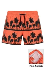 Deniz Şortu Fermuarlı Cepli File Astarlı Hızlı Kuruyan Premium - Turuncu - Görsel 2