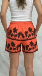 Deniz Şortu Fermuarlı Cepli File Astarlı Hızlı Kuruyan Premium - Turuncu - Görsel 3