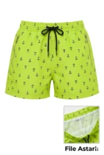 Deniz Şortu Fermuarlı Cepli File Astarlı Hızlı Kuruyan Premium - Neon Yeşili - Görsel 3