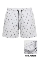 Deniz Şortu Fermuarlı Cepli File Astarlı Hızlı Kuruyan Premium - Beyaz - Görsel 3