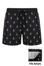 Deniz Şortu Fermuarlı Cepli File Astarlı Hızlı Kuruyan Premium - Siyah - Görsel 2