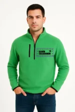 Ön Arka Polar Kazak Dik Yaka - Yeşil - Görsel 2