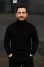 Erkek Fitilli Kazak Tam Boğazlı Balıkçı Yaka Triko 3lü Set Beyaz-Gri-Siyah - Görsel 2