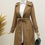 Astarlı Kemerli Trenckot -Taba