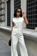 Paulo Gold Düğmeli Yelek Pantolon Takım 9976 - Görsel 6