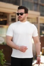 Erkek Yarım Balıkçı Yaka Kısa Kollu T-shirt