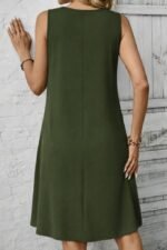 Kadın Askılı Yuvarlak Yakalı önden Pileli Kısa Aerobin Elbise - Görsel 4