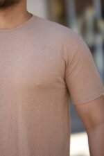 Erkek Ağaç Kabuğu Desenli Kısa Kollu T-shirt - Görsel 3