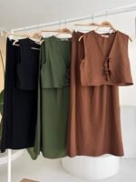 Yelek Önden Bağlamalı Uzun Etekli Takım 10192 - Görsel 11