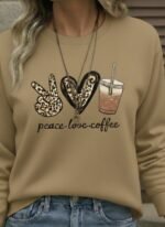 Kadın Uzun Kollu Bisiklet Yaka Kalp Desenli Viskon Iki Iplik Bluz - Görsel 2