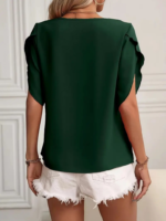 Kadın Kısa Kollu Yaka Ve Kol Detay Jesica Bluz - Görsel 2