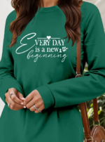 Kadın Uzun Kollu Bisiklet Yaka Kısa Viskon Iki Iplik Elbise - Görsel 2