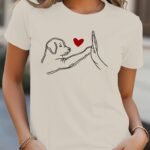 Kadın Kısa Kollu Bisiklet Yaka Köpek Baskılı Viskon Bluz