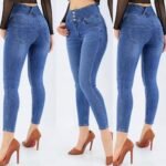 Yüksek Bel Likralı Jean Pantolon 90 Cm