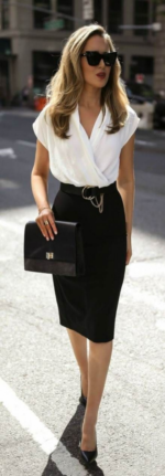 Kadın Kısa Kollu Kruvaze Yaka Krep Elbise (Kemersiz) - Görsel 5