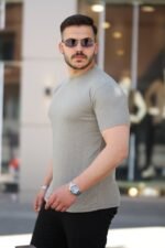 Erkek Ağaç Kabuğu Desenli Kısa Kollu T-shirt - Görsel 2