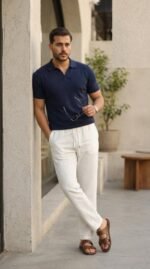 Erkek İç Göstermez Yıkamalı Keten Pantolon - Görsel 5