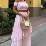 Büzgülü Crop Kat Detaylı Fırfır Etekli Takım 10196