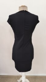 Kadın Kısa Kollu Yakası Asimetrik Kısa Ithal Krep Elbise - Görsel 6