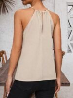 Kadın Omuzlardan Açık Zincir Halka Detaylı Sandy Bluz - Görsel 3