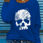 Kadın Uzun Kollu Bisiklet Yaka Ayçiçeği Desenli Viskon Bluz