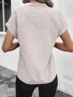 Kadın Kısa Kollu Hakim Yaka Sofya Bluz - Görsel 5