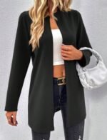 Kadın Uzun Kollu önü Açık Uzun Modal Ceket - Görsel 3