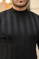 Erkek Yarım Balıkçı Yaka Kabartma Desenli Triko - Görsel 3