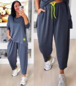 Kadın Iki Iplik Viskon Pamuk Kumaş Arma Detaylı Ikili Takım - Görsel 7