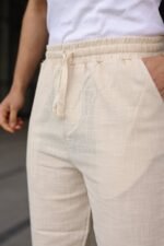 Erkek İthal Yıkamalı Keten Pantolon - Görsel 8
