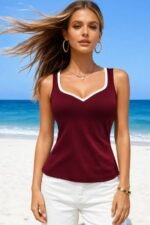 Kadın Askılı Kalp V Yakalı Dalgıç Bluz - Görsel 3