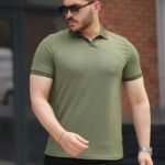 Erkek Yakalı Waffle Dokulu Kısa Kollu Tişört