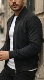 Erkek önden Fermuarlı Içi Astarlı Süet Ceket - Görsel 2