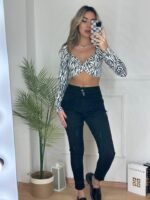 Yüksek Bel Likralı Jean Pantolon 90 Cm - Görsel 2