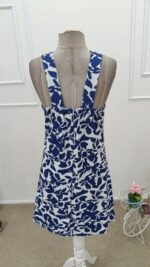 Kadın Boyundan çapraz Askı Damla Detaylı Omuzlardan Açık Desenli Kısa Süprem Elbise - Görsel 7