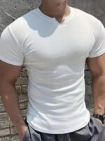 Erkek Kısa Kollu Bisiklet Yaka Burgu Tişört - Görsel 3