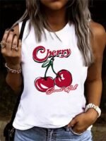 Kadın Kolsuz Bisiklet Yaka Desenli Viskon Bluz - Görsel 3