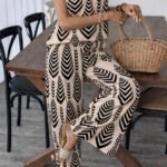 Kadın Desenli Dokuma Viskon Takım