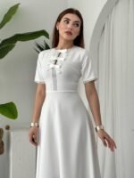 Wera Taşlı Fiyonk Detaylı Elbise - Görsel 4