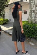 Midi Şortlu Ve Yelekli Viscon Takım 10167 - Görsel 4