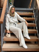 Kadın Uzun Kollu Nope Baskılı Beli Ribanalı Ikili Takım - Görsel 9