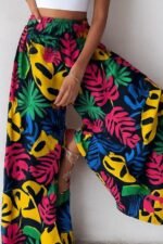 Kadın Yüksek Bel Lastikli Desenli Süprem Pantolon - Görsel 3